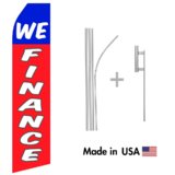 We Finance Econo Flag | 16ft Aluminum Advertising Swooper Flag Kit with Hardware