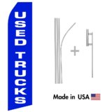 Used Trucks Econo Flag | 16ft Aluminum Advertising Swooper Flag Kit with Hardware