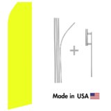 Neon Yellow Econo Flag | 16ft Aluminum Advertising Swooper Flag Kit with Hardware
