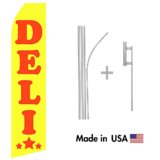Deli Econo Flag | 16ft Aluminum Advertising Swooper Flag Kit with Hardware