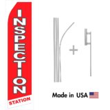 Inspection Station Econo Flag | 16ft Aluminum Advertising Swooper Flag Kit with Hardware