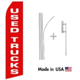 Used Trucks Econo Flag | 16ft Aluminum Advertising Swooper Flag Kit with Hardware