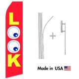 Look Econo Flag | 16ft Aluminum Advertising Swooper Flag Kit with Hardware