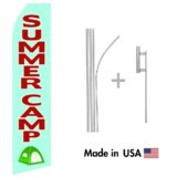 Summer Camp Econo Flag | 16ft Aluminum Advertising Swooper Flag Kit with Hardware
