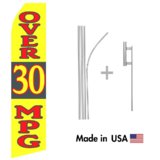 Over 30 MPG Econo Flag | 16ft Aluminum Advertising Swooper Flag Kit with Hardware