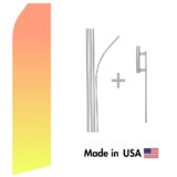 Orange Yellow Gradient Econo Flag | 16ft Aluminum Advertising Swooper Flag Kit with Hardware