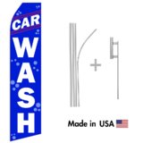 Blue Car Wash Econo Stock Flag