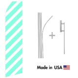 Ribbed Cyan Econo Stock Flag
