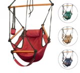 New Deluxe Air Chair Swing Hanging Hammock Chair W/ Pillow & Drink Holder